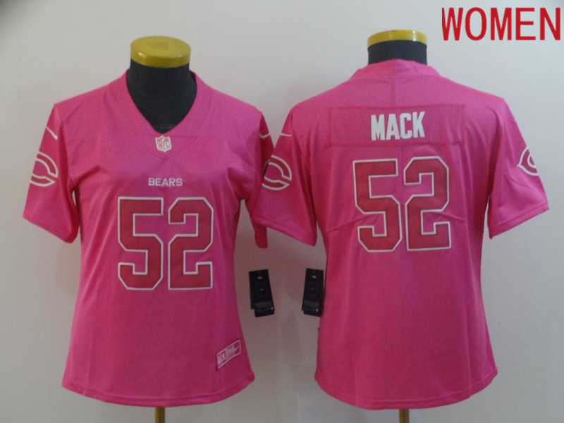 Women Chicago Bears #52 Mack pink Nike Vapor Untouchable Limited NFL Jerseys